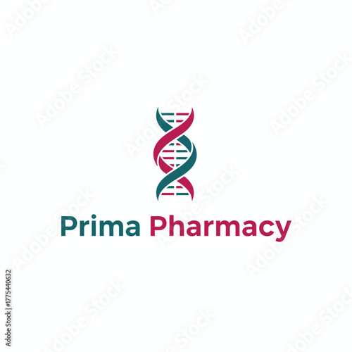 A modern logo with a DNA helix design, symbolizing innovation, precision, and trust in medical science and pharmaceutical care.