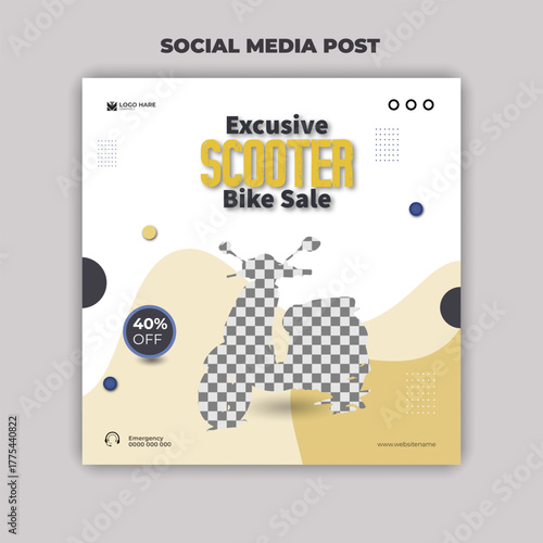 Scooter Bike Sale Social Media Post Design Template