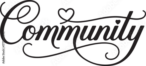 Community text with heart