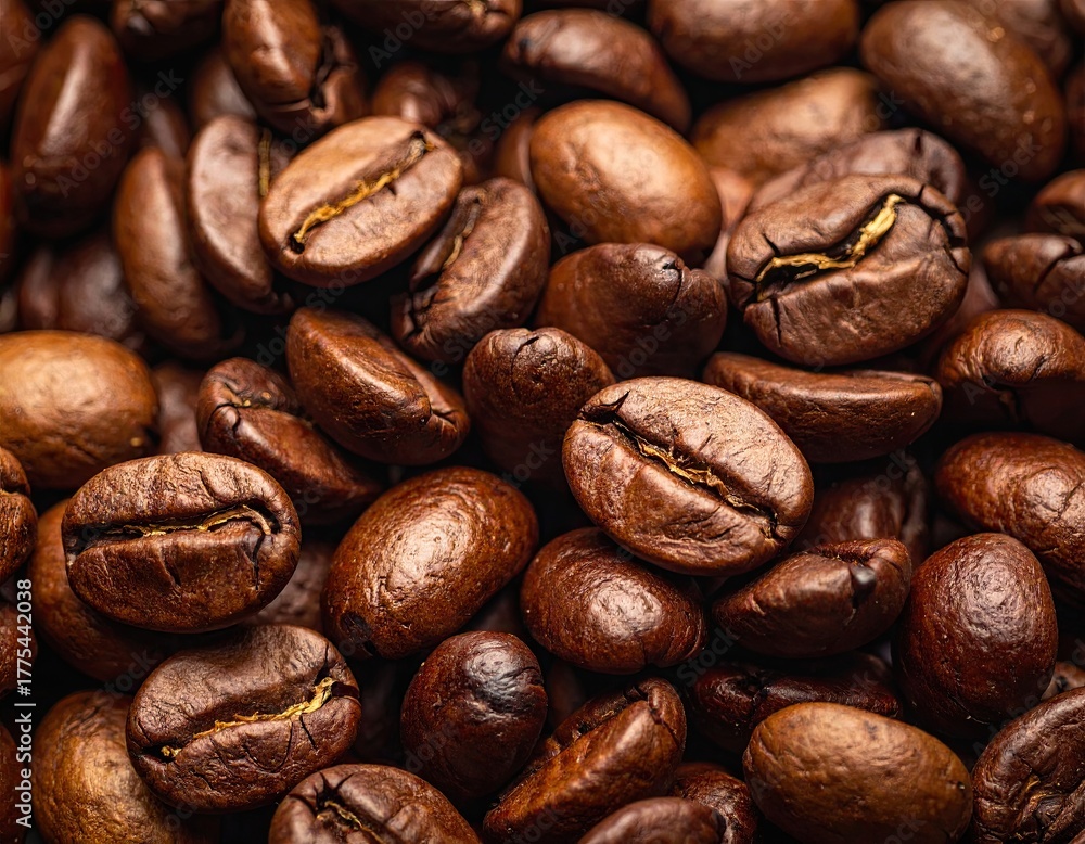 Fototapeta premium Roasted Coffee Beans Close Up Texture