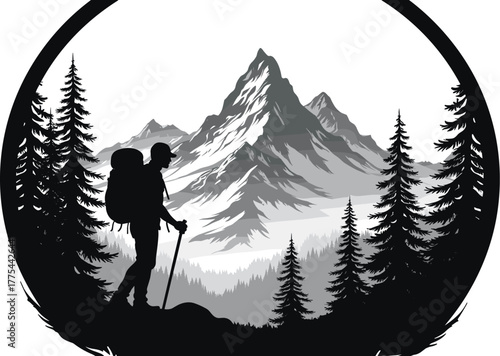 Explore nature hiking mountain trails for adventure