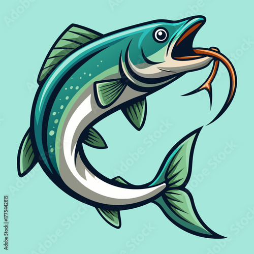 "Dynamic Fish Emblem – Catch of the Day Concept"