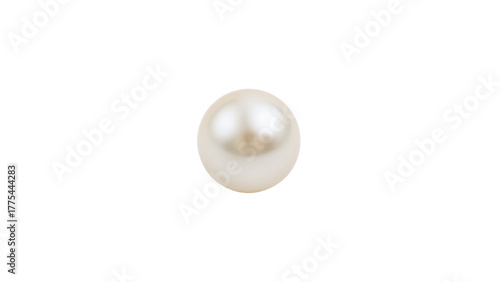 white pearl isolated on transparent background. generative ai