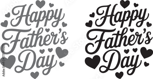 Happy father's day text with hearts