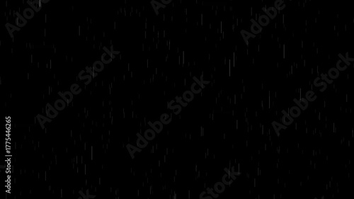 Rain on black background. Isolated rain ring on black and green screen