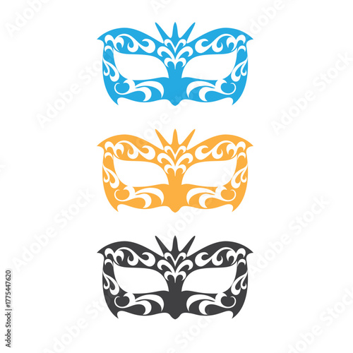 Masquerade Carnival Mask Icon and symbol logo
