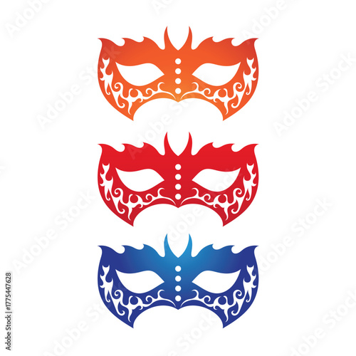 Masquerade Carnival Mask Icon and symbol logo