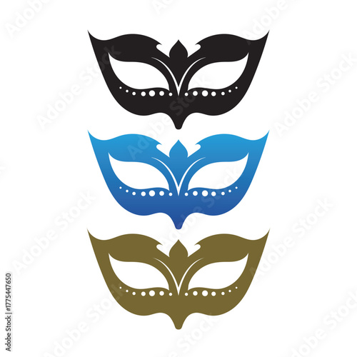 Masquerade Carnival Mask Icon and symbol logo