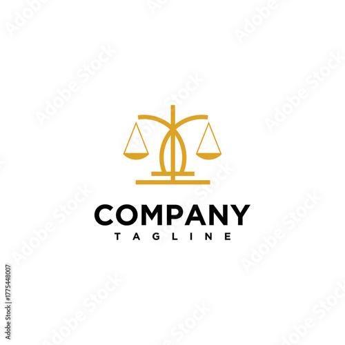 Modern law firm logo design. Gold, firm, law, justice icon, business card, Premium Vector