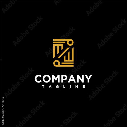 Modern law firm logo design. Gold, firm, law, justice icon, business card, Premium Vector