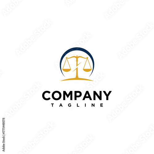 Modern law firm logo design. Gold, firm, law, justice icon, business card, Premium Vector