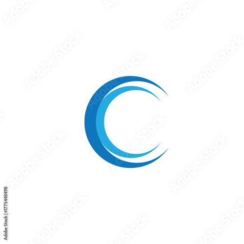 C circle Letter Logo Template vector icon