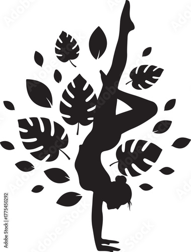 Meditation Yoga Line Art | Minimal Woman in Lotus Pose | Wellness Outline, Generative Ai