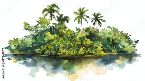 Peperpot Nature Park. Peperpot Nature Park hand drawn watercolor illustration