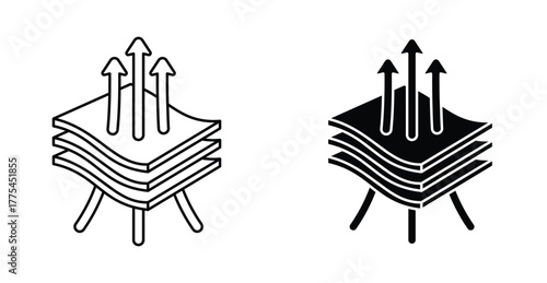 3 Breathable layers icon graphic design. Vector icon illustrations