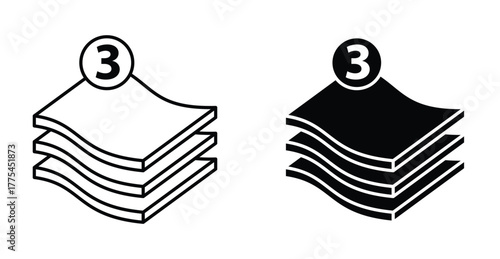 3 Layer icon graphic design. Vector icon illustrations