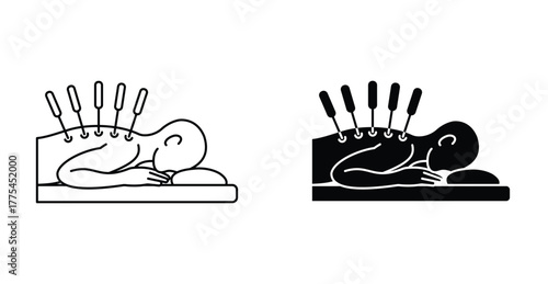 Acupuncture icon graphic design. Vector icon illustrations