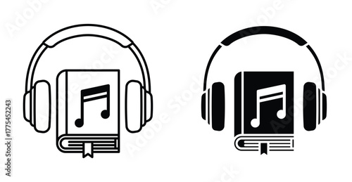 Audiobook icon graphic design. Vector icon illustrations