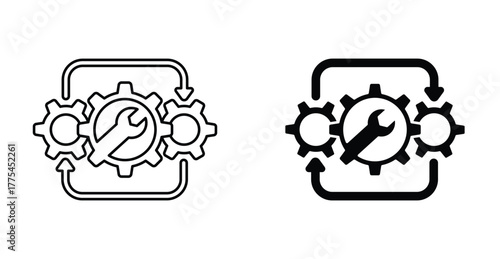 Automation and optimization icon graphic design. Vector icon illustrations