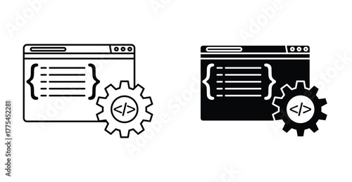 Back end icon graphic design. Vector icon illustrations
