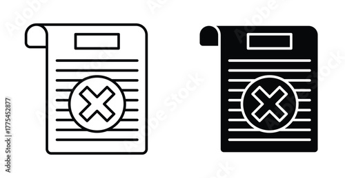 Cancel file icon graphic design. Vector icon illustrations