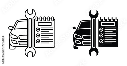 Car repair check list icon graphic design. Vector icon illustrations