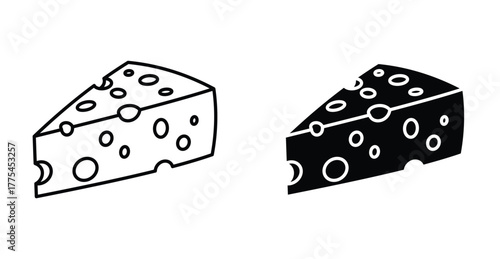 Cheese slice icon graphic design. Vector icon illustrations