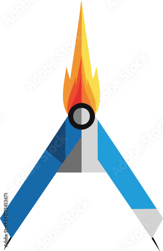 A stylized of a burning match.