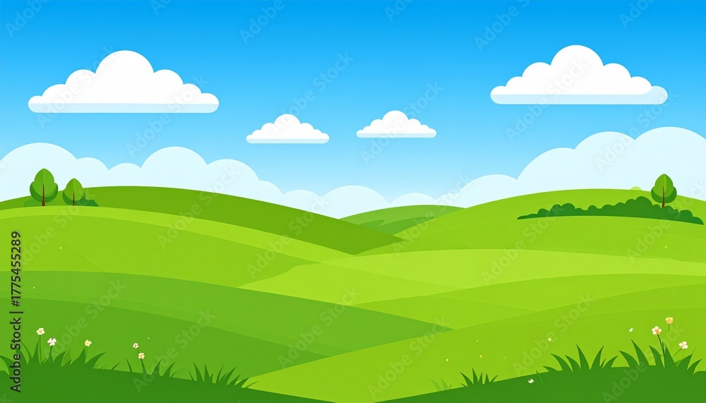 Obraz premium spring landscape background, simple, vector illustration 