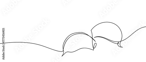 One continuous clove of garlic Minimalist simple linear style. Vector outline illustration Editable stroke.