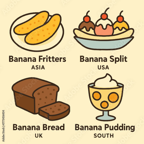 Food and drink icon set featuring cakes
