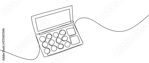 Makeup palette, one continuous line Minimalist simple linear style. Vector outline illustration Editable stroke.