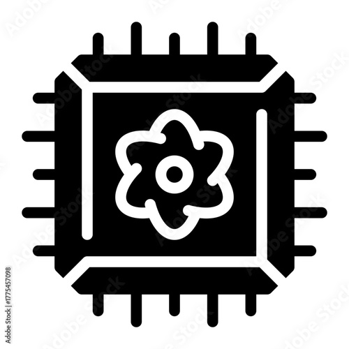 quantum computing glyph icon