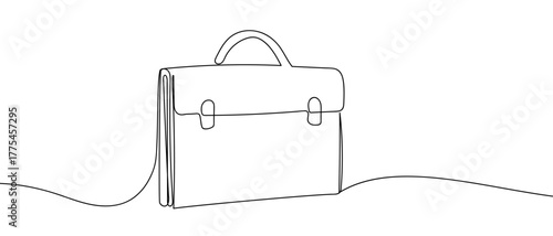 One continuous line of business bags Minimalist simple linear style. Vector outline illustration Editable stroke.