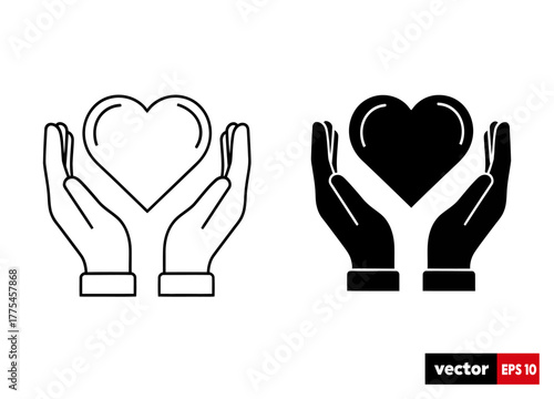  Caring Hands with Heart Vector