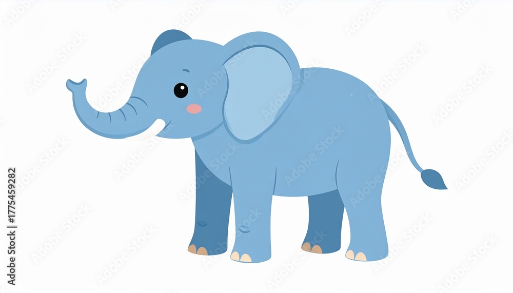 Fototapeta premium Elephant illustration on White Background