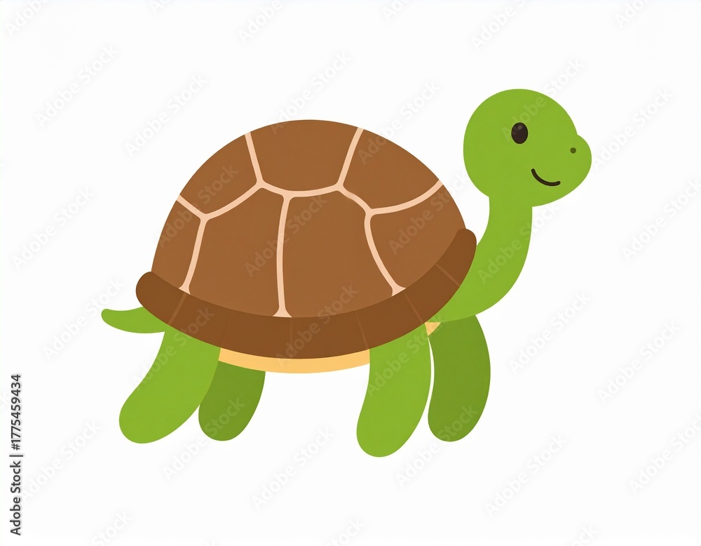 Obraz premium Illustration of Cute Turtle animal on white 