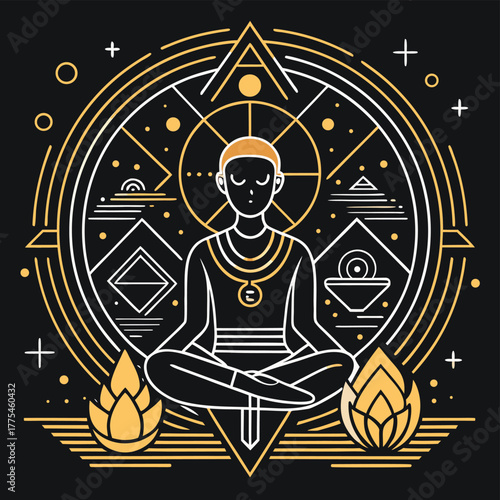 illustration of lord ganesha in colour background