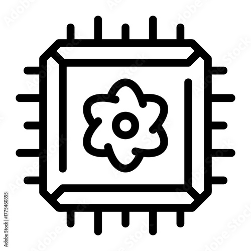 quantum computing line icon