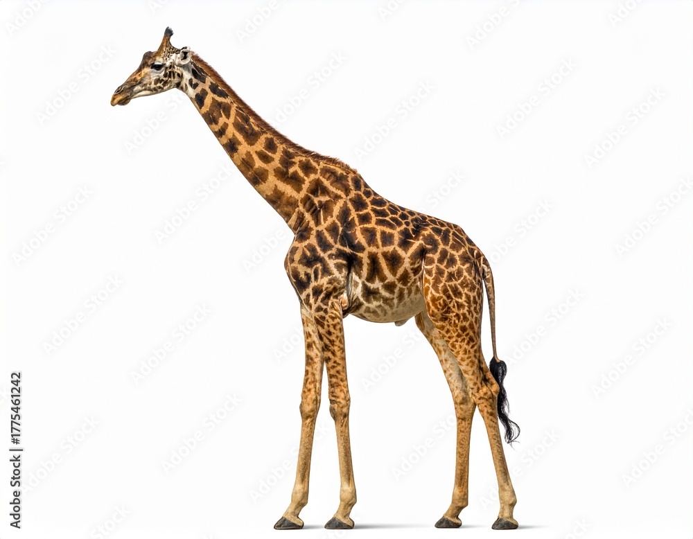 Naklejka premium a giraffe isolated on white