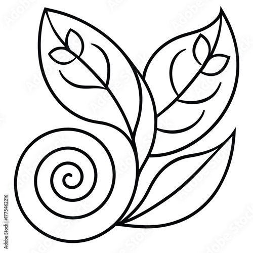 black and white floral ornament