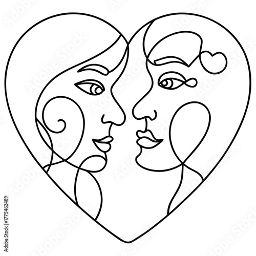 couple silhouette with heart