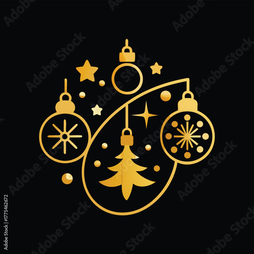 golden christmas ornaments