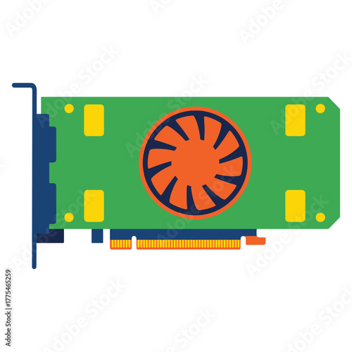 Graphics Card Vector Illustration Computer Hardware Component Icon