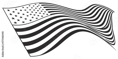Waving american flag illustration, a symbol of patriotism and national pride