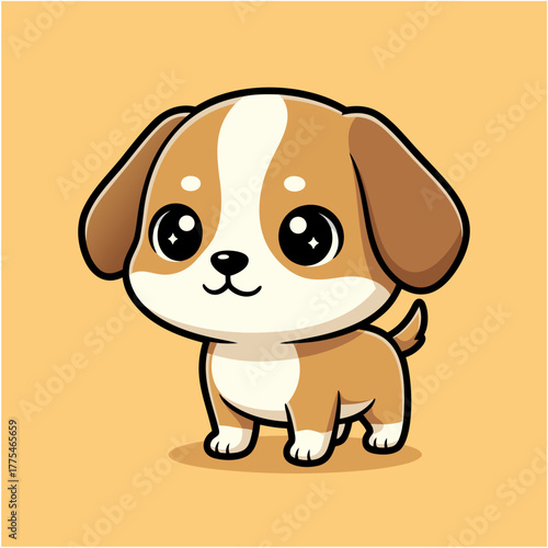 Adorable Puppy Cartoon Illustration A Cute and Playful Dog Concept