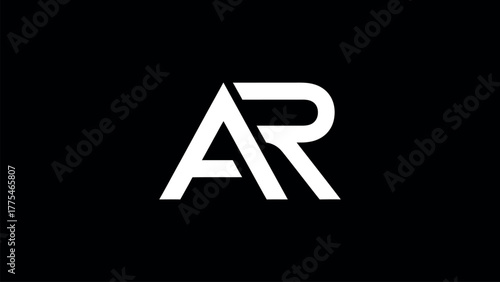 White AR letter logo with sharp angles symbol icon