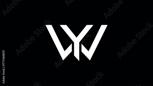 White LYJ Monogram Logo on Black Background symbol