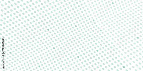 Seamless mint green polka dot pattern on white background. Cute and minimal vector for fabric, kids wallpaper, gift wrap, scrapbooking, or nursery decoration.