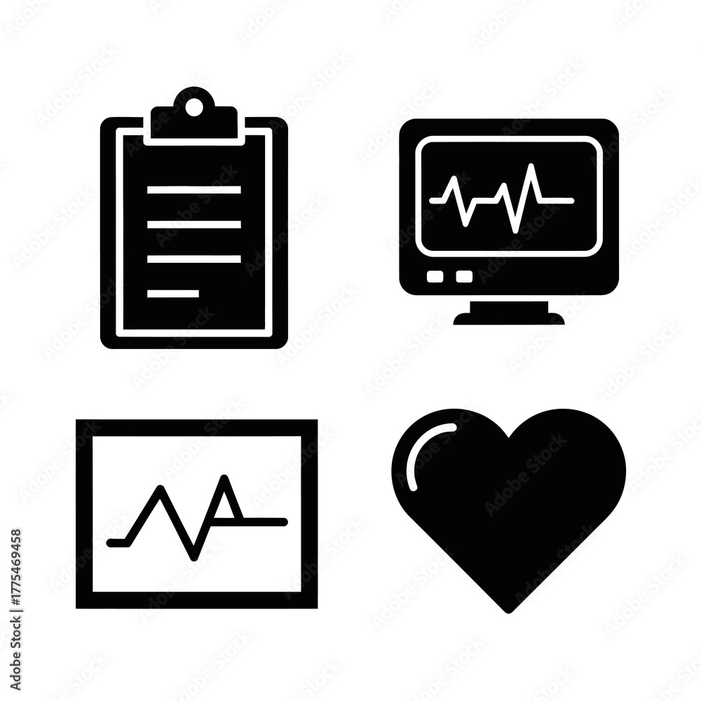 Fototapeta premium Medical Health and Anatomy Icon Set